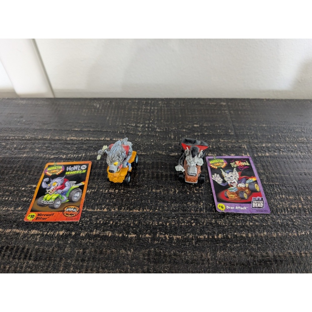 Lot Of 2-2013 Creata MONSTER 500 Die Cast Cars‎ Werewolf and Dracula+ Cards